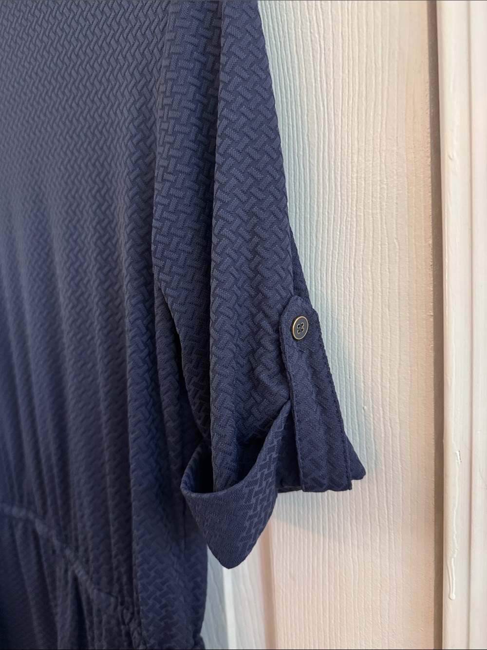 J. Mclaughlin Westport Button Front Textured Romper Blue Size XS - Picture 6 of 8